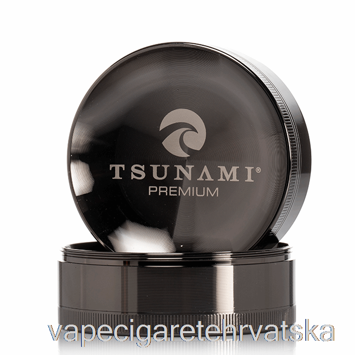 Vape Hrvatska Tsunami 2.95inch 4-dijelni Udubljeni Top Grinder Gunmetal (75mm)